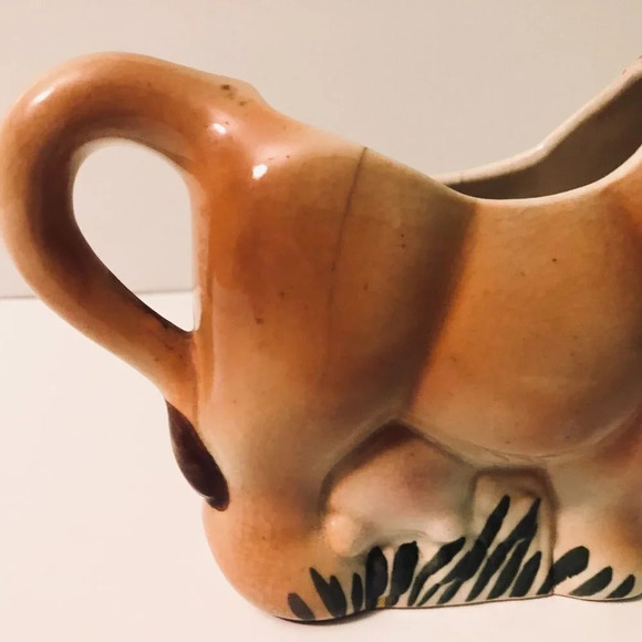 Vintage McMaster Pottery Cow Creamer Canada 7  Inch Long Flaws - Picture 7 of 16